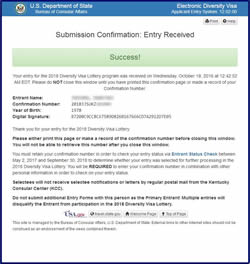 SubmissionConfirmationには16桁の番号が記載され、2011年5月より弊社ホームページ内にて抽選結果の確認が可能です。